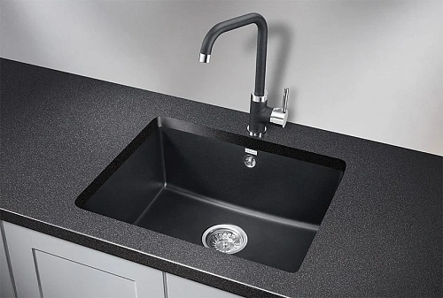 Кухонная мойка Granula 5551, ШВАРЦ (чёрный металлик), кварц 550х460 Кухонная мойка Granula 5551, ШВАРЦ (чёрный металлик), кварц 550х460