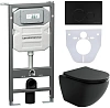 Комплект унитаза Ceramica Nova Сет 4 в 1 инсталляция с кнопкой и шумоизоляцией CN4002MB_1001B_1000 Комплект унитаза Ceramica Nova Сет 4 в 1 инсталляция с кнопкой и шумоизоляцией CN4002MB_1001B_1000