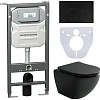 Комплект унитаза Ceramica Nova Сет 4 в 1 инсталляция с кнопкой и шумоизоляцией CN4002MB_1001B_1000 Комплект унитаза Ceramica Nova Сет 4 в 1 инсталляция с кнопкой и шумоизоляцией CN4002MB_1001B_1000