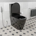 Унитаз напольный CeramaLux 2178 -18 черный с крышкой микролифт Унитаз напольный CeramaLux 2178 -18 черный с крышкой микролифт