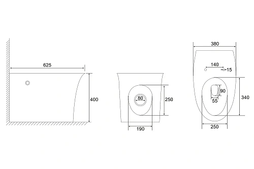 Унитаз напольный ABBER Bequem AC1125P белый с импульсным смывом Унитаз напольный ABBER Bequem AC1125P белый с импульсным смывом