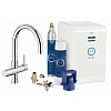 Картинка анонса товара «смеситель для кухни grohe blue home с функцией фильтрации, газирования и охлаждение воды, хром (3132 31323001»