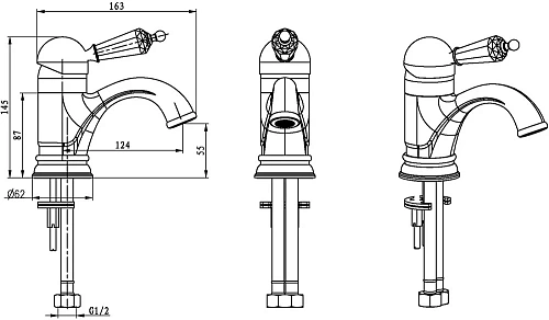 Смеситель для раковины Boheme Brillante Ripresa 341 Смеситель для раковины Boheme Brillante Ripresa 341