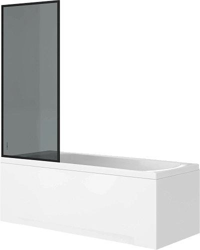 Шторка на ванну STWORKI Карлстад неподвижная, 70х140, профиль черный матовый, тонированное стекло 58 583131 Шторка на ванну STWORKI Карлстад неподвижная, 70х140, профиль черный матовый, тонированное стекло 58 583131