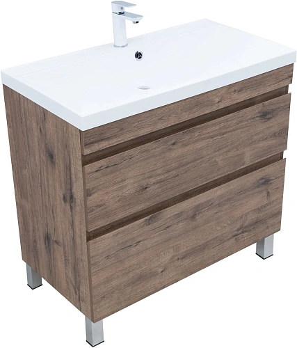 Тумба под раковину Aquanet Нота New 90 00344145 напольная, дуб веллингтон табак Тумба под раковину Aquanet Нота New 90 00344145 напольная, дуб веллингтон табак