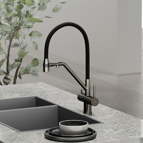 Смеситель для кухни Sancos Dora SC4003GG под фильтр, вороненая сталь Смеситель для кухни Sancos Dora SC4003GG под фильтр, вороненая сталь