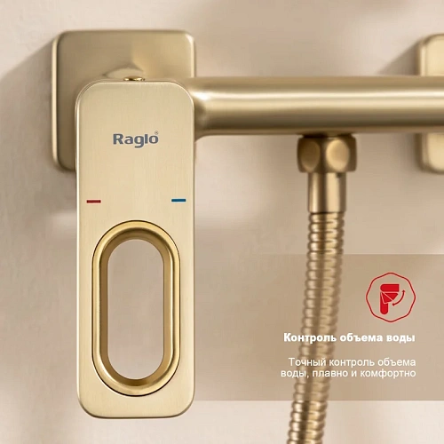 Гигиенический душ Raglo R51.51.03 настенный, сатин золотой Гигиенический душ Raglo R51.51.03 настенный, сатин золотой