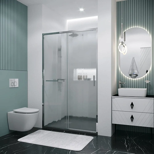 Душевая дверь GROSSMAN Style 100.K33.05.110.10.02 (110x195) хром, стекло шиншилла Душевая дверь GROSSMAN Style 100.K33.05.110.10.02 (110x195) хром, стекло шиншилла