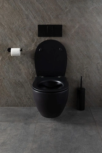 Унитаз подвесной Allen Brau Reality 4.32006.31 с крышкой, черный матовый Унитаз подвесной Allen Brau Reality 4.32006.31 с крышкой, черный матовый