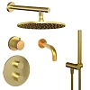 Душевая система Paini Cox 78PJSET36911THSHBATH с термостатом, матовое золото