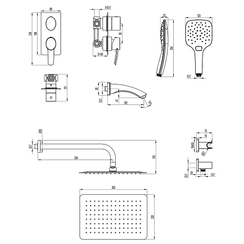 Душевая система Lemark Atlantiss LM3242C встраиваемая, хром Душевая система Lemark Atlantiss LM3242C встраиваемая, хром