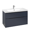 Картинка анонса товара «тумба под раковину villeroy &amp; boch subway 3.0 с подсветкой marine blue / marine blue c570l1vq»