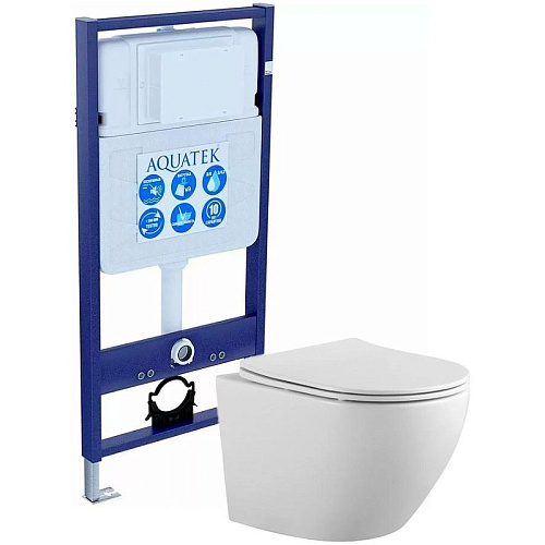 Комплект унитаза Aquatek ЕВРОПА AQ1901-00 с инсталляцией INS-0000012 без клавиши и крепежа с тонким  SET AQUATEK ЕВРОПА Комплект унитаза Aquatek ЕВРОПА AQ1901-00 с инсталляцией INS-0000012 без клавиши и крепежа с тонким  SET AQUATEK ЕВРОПА