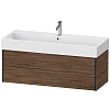 Тумба под раковину Duravit XVIU XV43380B221 подвесная 118 см орех/черный