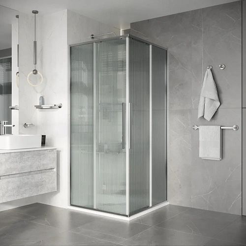 Душевой уголок Niagara Nova NG-4622-34 (80х80х195) квадрат, раздвижная, хром, стекло рифленое Душевой уголок Niagara Nova NG-4622-34 (80х80х195) квадрат, раздвижная, хром, стекло рифленое