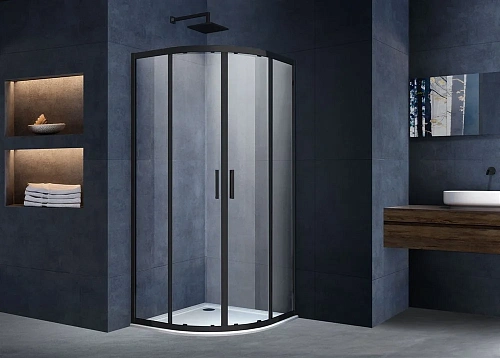 Душевой уголок Alpha VSQ-3AL900CLB, 900x900, черный, стекло прозрачное Душевой уголок Alpha VSQ-3AL900CLB, 900x900, черный, стекло прозрачное