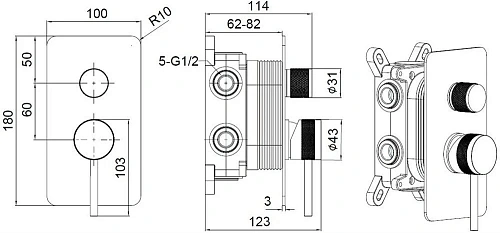 Смеситель для ванны Allen Brau Priority 5.31A11-BN (с внутренней частью) никель Смеситель для ванны Allen Brau Priority 5.31A11-BN (с внутренней частью) никель