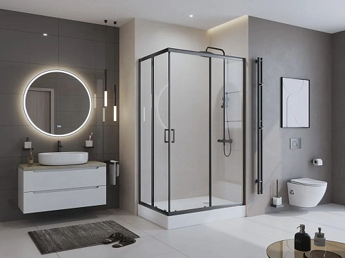 Душевой уголок BelBagno UNO-195-AH-2-120/100-C-NERO 1200x1000 мм Душевой уголок BelBagno UNO-195-AH-2-120/100-C-NERO 1200x1000 мм