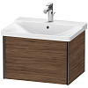 Картинка анонса товара «тумба под раковину duravit xviu xv40150b221 подвесная 61 см орех/черный»