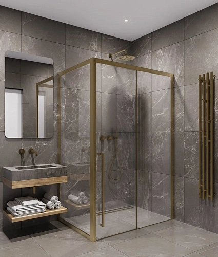 Душевой уголок Timo (T53L+T63) TDSS-130/17C-8L, раздвижная дверь 1300x2000, профиль золото матовое, торцевое стекло TSS-1000/17C-8 1000x2000 Душевой уголок Timo (T53L+T63) TDSS-130/17C-8L, раздвижная дверь 1300x2000, профиль золото матовое, торцевое стекло TSS-1000/17C-8 1000x2000