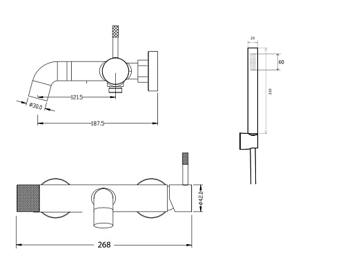 Смеситель для ванны Boheme Uno 463-CB Copper Brushed Смеситель для ванны Boheme Uno 463-CB Copper Brushed