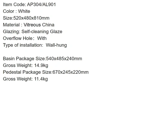 Раковина ARROW AP304 подвесная Раковина ARROW AP304 подвесная