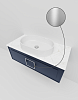 Тумба под раковину La Fenice Cubo Blu Grigio 100 NFNC-01-CUB-BG-100-1-GG синяя матовая с ручкой хром и белой столешницей