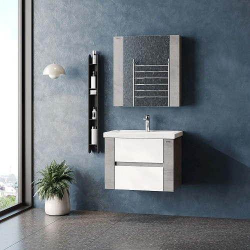 Тумба под раковину Onika Стоун 70 см 107066 подвесная, белая/ателье светлое (для Фостер 70) Тумба под раковину Onika Стоун 70 см 107066 подвесная, белая/ателье светлое (для Фостер 70)