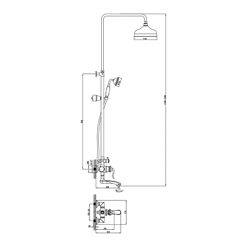 Душевая система Lemark Brava LM4762G, золото Душевая система Lemark Brava LM4762G, золото
