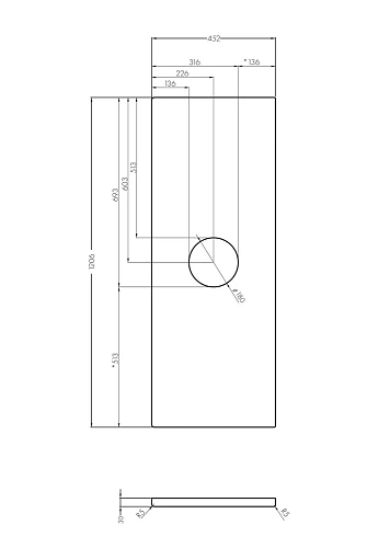 Столешница Aquaton Брук 120 центр (20+80+20) 1A204905BC010 Столешница Aquaton Брук 120 центр (20+80+20) 1A204905BC010