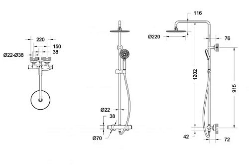 Душевая система Bravat Waterfall F939114C-A2-RUS с термостатом Душевая система Bravat Waterfall F939114C-A2-RUS с термостатом