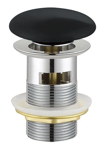 Донный клапан CEZARES CZR-SAT7-NERO с системой клик-клак с переливом, черная керамическая крышка Донный клапан CEZARES CZR-SAT7-NERO с системой клик-клак с переливом, черная керамическая крышка