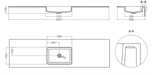 Раковина Salini ONDA PLUS 1402203MF Раковина Salini ONDA PLUS 1402203MF
