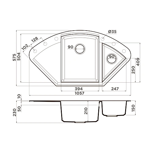Кухонная мойка Omoikiri Sakaime 105C-DC Tetogranit/коричневый 4993208 Кухонная мойка Omoikiri Sakaime 105C-DC Tetogranit/коричневый 4993208