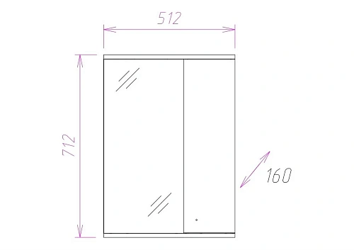 Зеркальный шкаф Onika ЛИГА 52.01 правый 205202 Зеркальный шкаф Onika ЛИГА 52.01 правый 205202