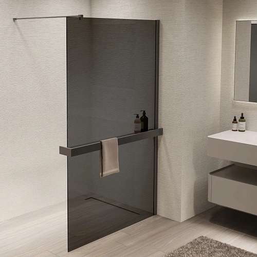 Душевая перегородка Vincea Walk-In VSW-1HR120CGGM 1200x2000 вороненая сталь, стекло тонированное Душевая перегородка Vincea Walk-In VSW-1HR120CGGM 1200x2000 вороненая сталь, стекло тонированное