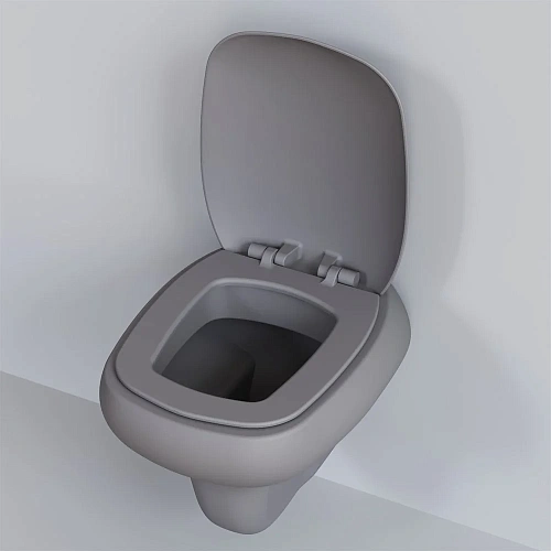 Унитаз подвесной Diamond 123T20301R (530x405x375) матовый серый безободковый без сиденья Унитаз подвесной Diamond 123T20301R (530x405x375) матовый серый безободковый без сиденья