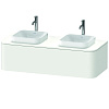 Картинка анонса товара «тумба под раковину duravit happy d.2 plus hp4943b3636 подвесная 130 см белая шелковисто-матовый лак»