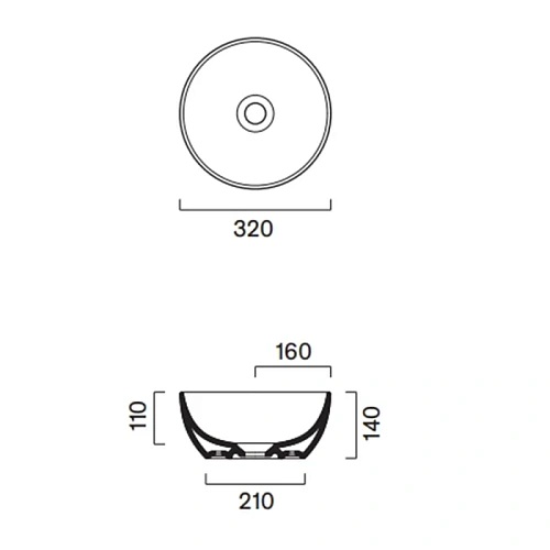 Раковина Catalano Sfera 0523320001 накладная диаметр 32 h14, белый глянцевый Раковина Catalano Sfera 0523320001 накладная диаметр 32 h14, белый глянцевый