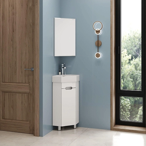 Тумба под раковину Onika Айленд 35 см 103501 напольная, белая, угловая (для Line) Тумба под раковину Onika Айленд 35 см 103501 напольная, белая, угловая (для Line)