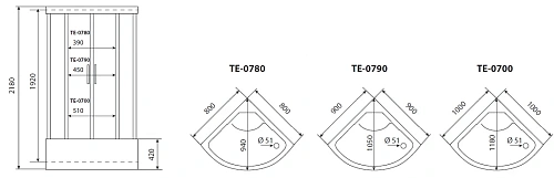 Душевая кабина Timo eco TE-0700 100x100x218, турецкая баня хамам Душевая кабина Timo eco TE-0700 100x100x218, турецкая баня хамам