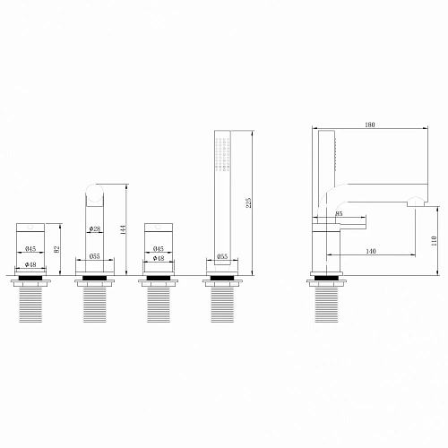 Смеситель на борт ванны ABBER Emotion AF8813NG никель Смеситель на борт ванны ABBER Emotion AF8813NG никель