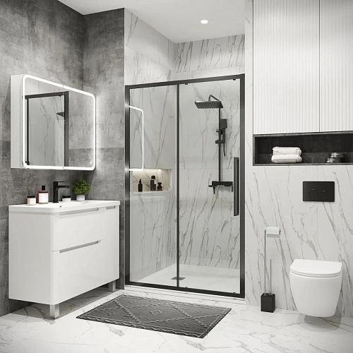 Душевая дверь GROSSMAN Cosmo 100.K33.02.140.42.00 (140x195) графит сатин, стекло прозрачное Душевая дверь GROSSMAN Cosmo 100.K33.02.140.42.00 (140x195) графит сатин, стекло прозрачное