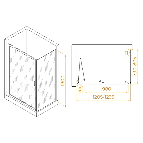 Душевой уголок RGW PA-142B (PA-21B+Z-050-5B) 1200x800 мм 060814228-14 Душевой уголок RGW PA-142B (PA-21B+Z-050-5B) 1200x800 мм 060814228-14