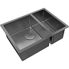Кухонная мойка Paulmark NEXT 58/2S UNI, PM225844-GM, вороненая сталь, PVD, 580х440мм Кухонная мойка Paulmark NEXT 58/2S UNI, PM225844-GM, вороненая сталь, PVD, 580х440мм