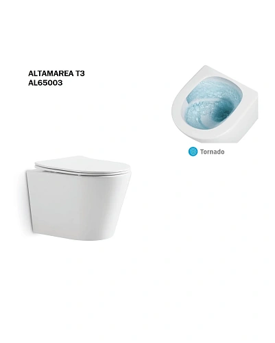 Унитаз подвесной Taliente Altamarea T3 AL65003 белый, с крышкой микролифт Унитаз подвесной Taliente Altamarea T3 AL65003 белый, с крышкой микролифт