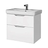 Тумба под раковину DREJA Q, 70 см, подвесная, 2 ящика, белый глянец 99.0002