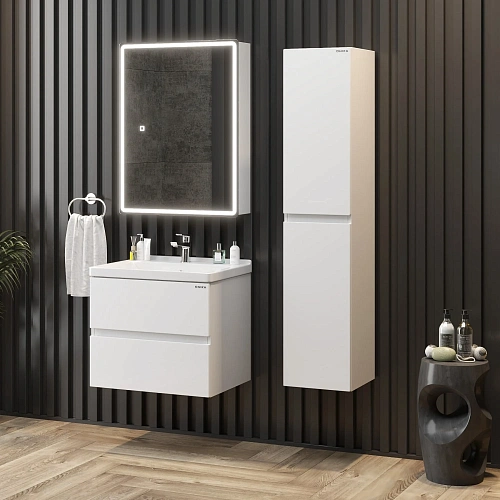 Зеркальный шкаф Onika Орби 60 см 206087 с подсветкой, универсальный Зеркальный шкаф Onika Орби 60 см 206087 с подсветкой, универсальный