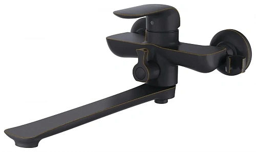 Смеситель для ванны D&K Venice Gondola DA1023318, длинный излив, черный Смеситель для ванны D&K Venice Gondola DA1023318, длинный излив, черный
