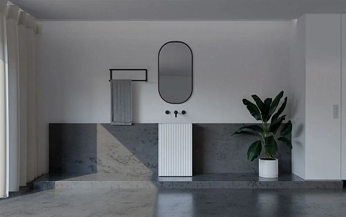 Раковина ABBER Stein AS2503-H отдельностоящая, белая матовая Раковина ABBER Stein AS2503-H отдельностоящая, белая матовая